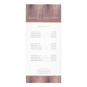 Luxe Rose Gold Confetti Rain Pattern Rack Card