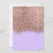 Luxe Rose Gold Lavender Glitter Confetti Sweet 16 Invitation (Back)