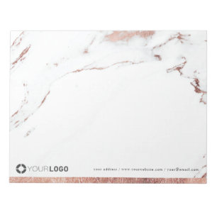 Luxe rose gold marble personalized Stationery Notepad