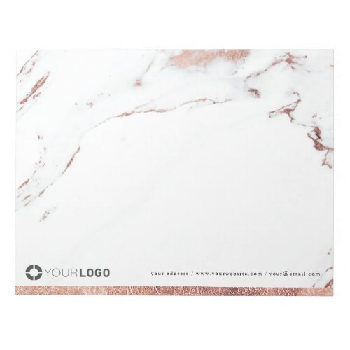 Luxe rose gold marble personalized Stationery Notepad