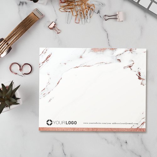 Luxe rose gold marble personalized Stationery Thank You Card