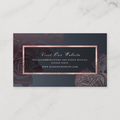 Luxe rose gold moody botanical website Insert card