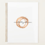 Luxe Rose Gold Painted Circle Appointment Book Planner<br><div class="desc">An organic painted circle in faux metallic rose gold becomes a luxe logo on this designer appointment book with the addition of your name or business name in a chic type treatment. Great for beauty salons, nail salons, wedding planners, event planners or personal use. Artwork and design by 1201AM, a...</div>