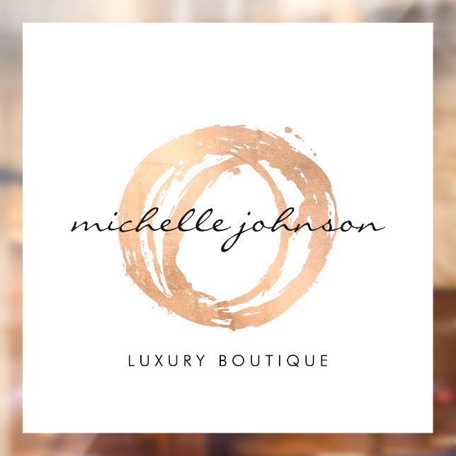 Luxe Rose Gold Painted Circle Designer Logo Window Cling (Sheet 2)
