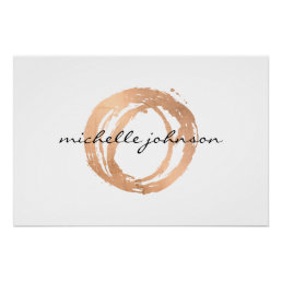 Luxe Rose Gold Painted Circle Logo Download Poster