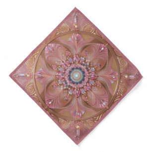 Luxe Rose Gold Pink Sequin Sparkle Bandana