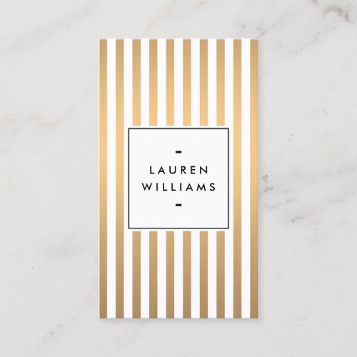 Luxe Rose Gold Stripes Boutique, Fashion, Beauty Business Card Template