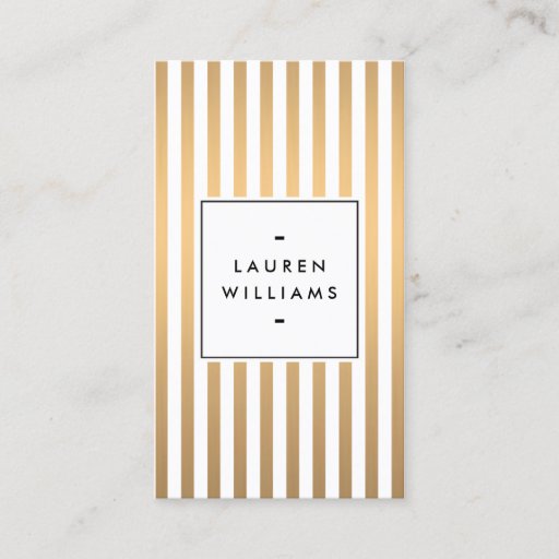 Customizable Luxe Rose Gold Stripes Boutique, Fashion, Beauty Business Card Template