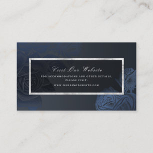 Luxe rose navy silver vintage website Insert card