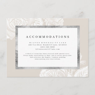 Luxe rose silver neutral vintage accommodations enclosure card