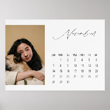 Luxe Script Easel Calendar November 2027