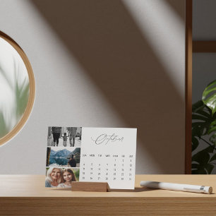 Luxe Script Easel Calendar October 2026 Holder