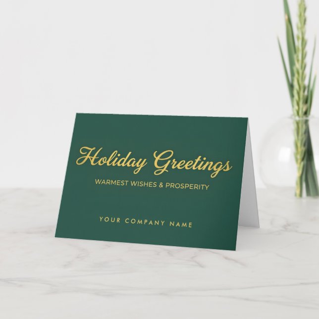 Luxe Script Holiday Greetings Card (Front)
