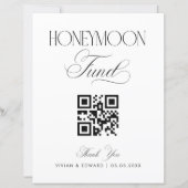 Luxe Script Timeless Wedding Honeymoon Fund Sign (Front)