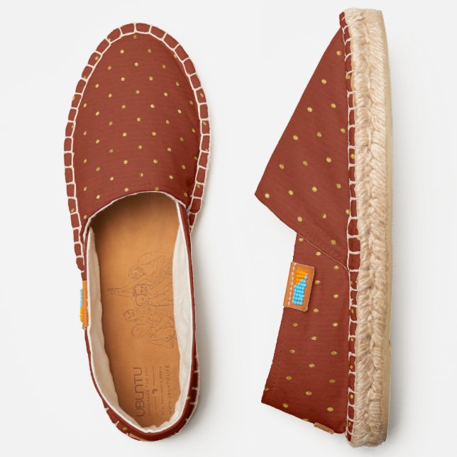 Luxe Sienna with Gold Dot Pattern Espadrilles (Side)