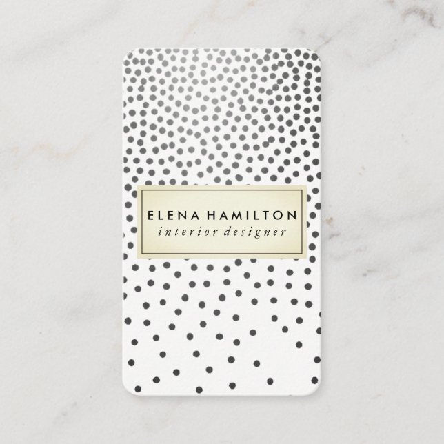 Luxe Speckled Pattern Black and White Business Card (Front)