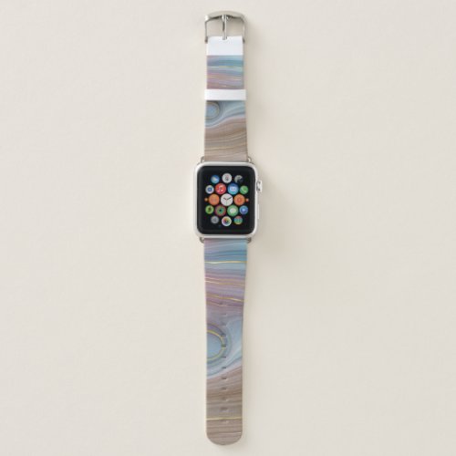 Luxe Strata  Dusty Slate Blue Taupe Pink Agate Apple Watch Band