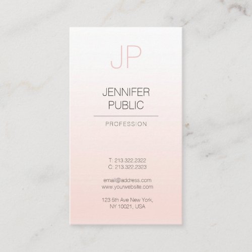 Luxe Stylish Design Minimalist Monogrammed Plain Business Card