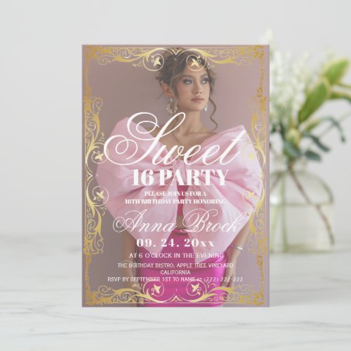 Luxe Sweet 16 Birthday Party Invitation