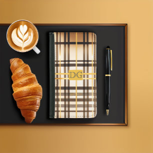 Luxe Taupe and Gold Plaid  Samsung Galaxy S5 Wallet Case