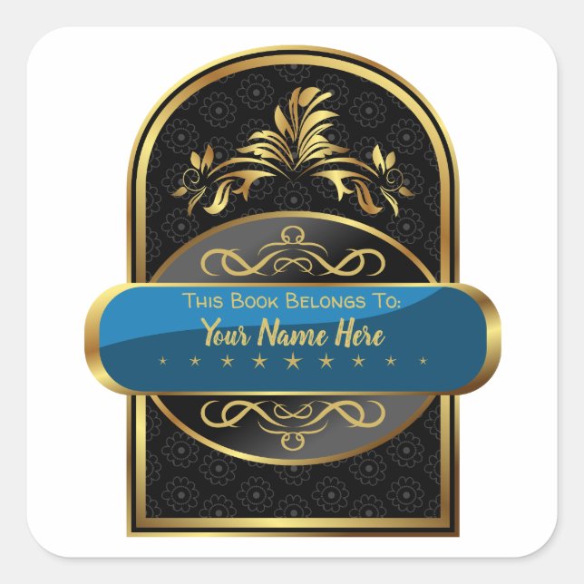 LUXE | This Book Belongs To (Customized Bookplate) Square Sticker (Front)