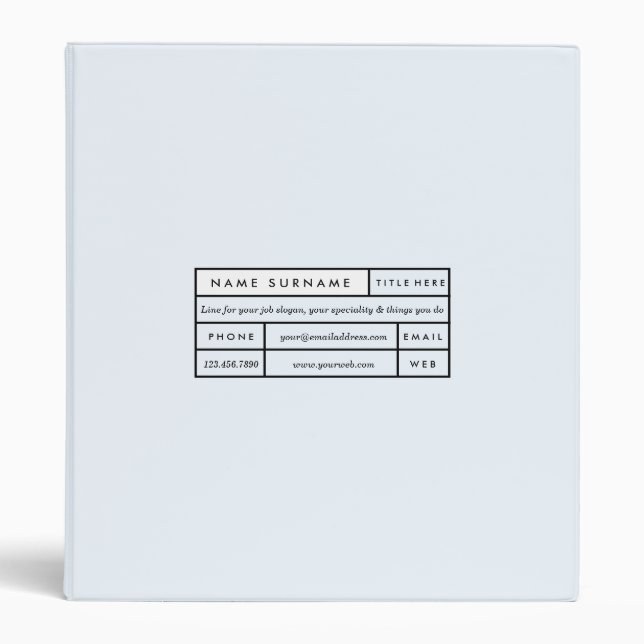 Luxe Trendy Modern Minimal Pastel Alice Blue 1" 3 Ring Binder (Front)