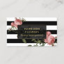 Luxe Vintage Stripes and Florals Business Card