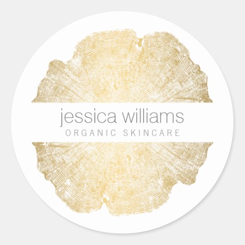 Luxe Wood Effect Art Classic Round Sticker