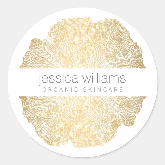 Luxe Wood Effect Art Classic Round Sticker (Front)