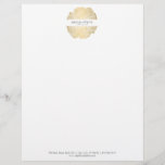 Luxe Wood Effect Art Letterhead<br><div class="desc">Coordinates with the Luxe Wood Effect Art Business Card Template by 1201AM. A faux gold tree ring motif is combined with your name or business name for an elegant aesthetic on this beautiful letterhead template. The organic nature of the tree ring creates an intriguing and unexpected art piece to help...</div>