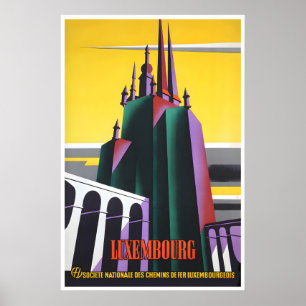 Luxembourg Art Print Vintage Travel Poster (H1889)