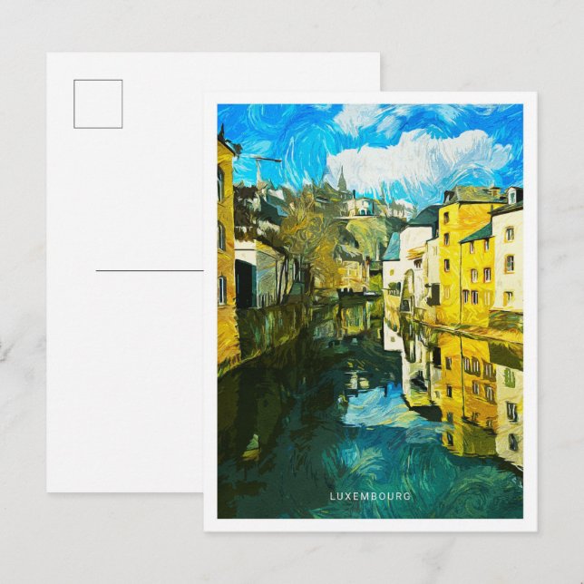 Luxembourg Beautiful Oil Paint Landscape Postcard (Front/Back)