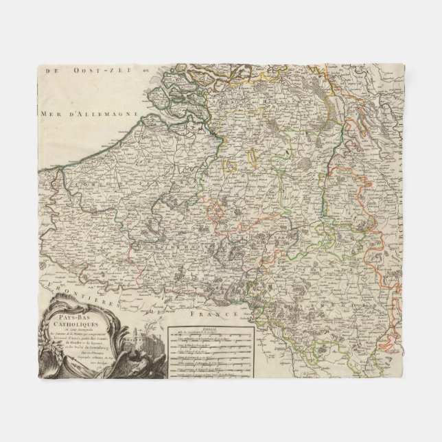Luxembourg, Belgium Fleece Blanket (Front (Horizontal))