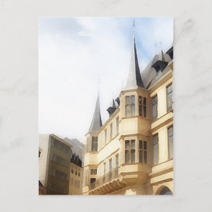 Luxembourg City - Old Town -painting Postcard