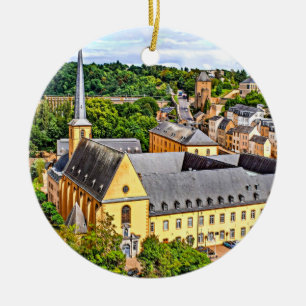 Luxembourg Cityscape photograph Ceramic Ornament