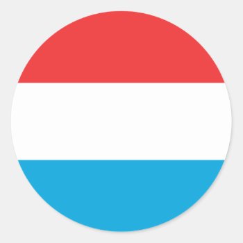 Luxembourg Classic Round Sticker by flagart at Zazzle