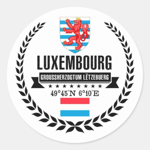 Luxembourg Classic Round Sticker