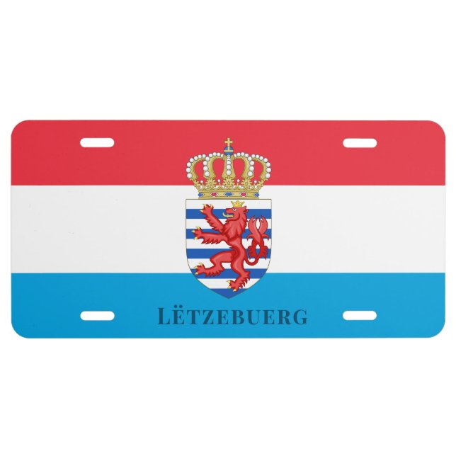 Luxembourg coat of arms (with name underneath) license plate (Front)