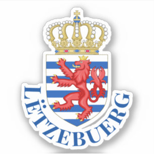 Luxembourg coat of arms (with name underneath) sticker