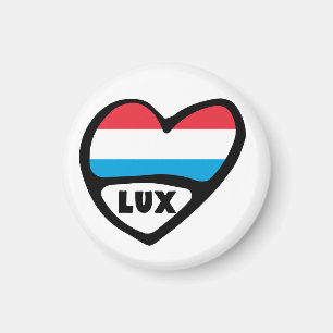 Luxembourg Country Code Flag Heart LUX Magnet