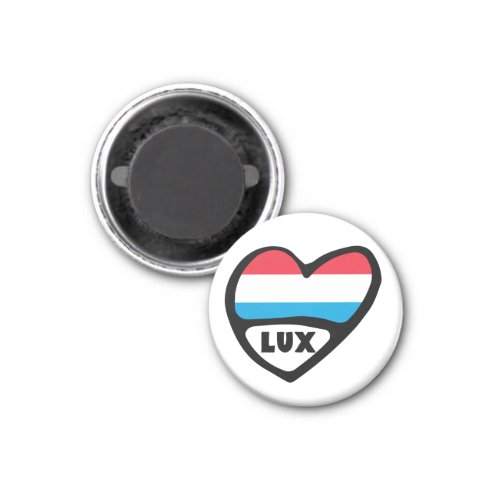 Luxembourg Country Code Flag Heart LUX Magnet