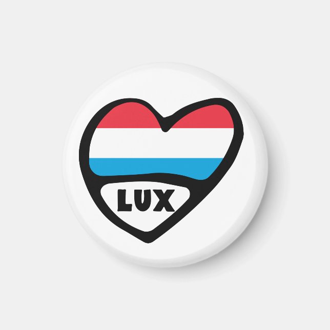 Luxembourg Country Code Flag Heart LUX Magnet (Front)