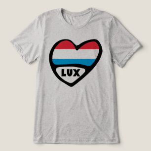 Luxembourg Country Code Flag Heart LUX Tri-Blend Shirt