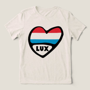 Luxembourg Country Code Flag Heart LUX Tri-Blend Shirt