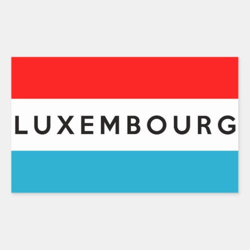 luxembourg country flag symbol name text rectangular sticker