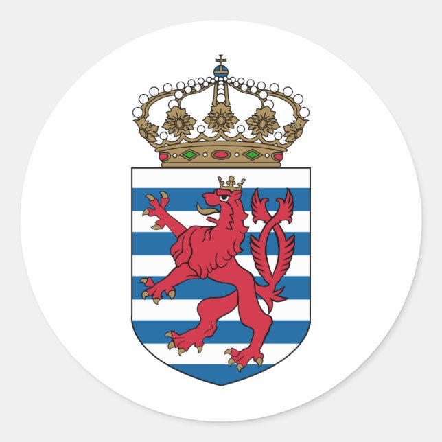 luxembourg emblem classic round sticker (Front)