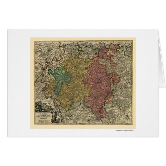 Luxembourg Europe Map 1712 Cards (Front Horizontal)