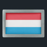 Luxembourg Flag Belt Buckle<br><div class="desc">Patriotic flag of Luxembourg.</div>