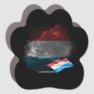 Luxembourg flag car magnet