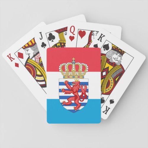 Luxembourg flag coat of arms poker cards